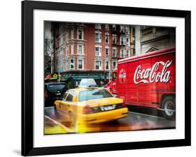 Instants of NY Series - Urban View with Yellow Taxi on Manhattan-Philippe Hugonnard-Framed Photographic Print