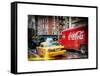 Instants of NY Series - Urban View with Yellow Taxi on Manhattan-Philippe Hugonnard-Framed Stretched Canvas