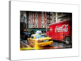 Instants of NY Series - Urban View with Yellow Taxi on Manhattan-Philippe Hugonnard-Stretched Canvas