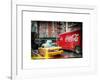 Instants of NY Series - Urban View with Yellow Taxi on Manhattan-Philippe Hugonnard-Framed Art Print