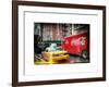 Instants of NY Series - Urban View with Yellow Taxi on Manhattan-Philippe Hugonnard-Framed Art Print