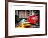 Instants of NY Series - Urban View with Yellow Taxi on Manhattan-Philippe Hugonnard-Framed Art Print