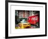 Instants of NY Series - Urban View with Yellow Taxi on Manhattan-Philippe Hugonnard-Framed Art Print