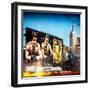 Instants of NY Series - Urban Winter Scene at Meatpacking District with Empire State Building View-Philippe Hugonnard-Framed Photographic Print