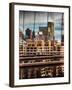 Instants of NY Series - View of Brooklyn Bridge of the Watchtower Building-Philippe Hugonnard-Framed Photographic Print