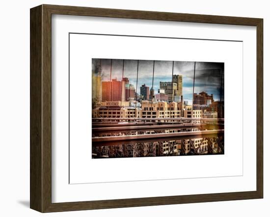 Instants of NY Series - View of Brooklyn Bridge of the Watchtower Building-Philippe Hugonnard-Framed Art Print