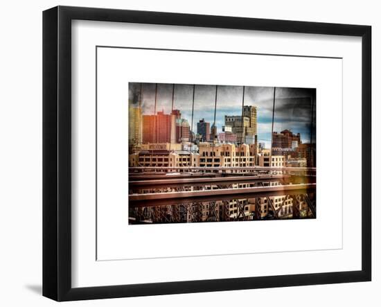 Instants of NY Series - View of Brooklyn Bridge of the Watchtower Building-Philippe Hugonnard-Framed Art Print