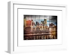 Instants of NY Series - View of Brooklyn Bridge of the Watchtower Building-Philippe Hugonnard-Framed Art Print