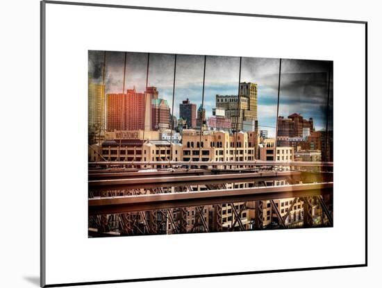 Instants of NY Series - View of Brooklyn Bridge of the Watchtower Building-Philippe Hugonnard-Mounted Art Print