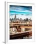 Instants of NY Series - View of Brooklyn Bridge with the Empire State Buildings-Philippe Hugonnard-Framed Photographic Print