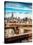 Instants of NY Series - View of Brooklyn Bridge with the Empire State Buildings-Philippe Hugonnard-Stretched Canvas