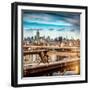 Instants of NY Series - View of Brooklyn Bridge with the Empire State Buildings-Philippe Hugonnard-Framed Photographic Print