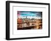 Instants of NY Series - View of Brooklyn Bridge with the Empire State Buildings-Philippe Hugonnard-Framed Art Print