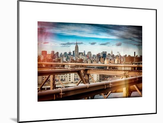 Instants of NY Series - View of Brooklyn Bridge with the Empire State Buildings-Philippe Hugonnard-Mounted Art Print