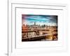 Instants of NY Series - View of Brooklyn Bridge with the Empire State Buildings-Philippe Hugonnard-Framed Art Print