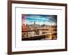 Instants of NY Series - View of Brooklyn Bridge with the Empire State Buildings-Philippe Hugonnard-Framed Art Print