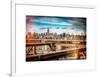 Instants of NY Series - View of Brooklyn Bridge with the Empire State Buildings-Philippe Hugonnard-Framed Art Print