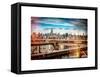 Instants of NY Series - View of Brooklyn Bridge with the Empire State Buildings-Philippe Hugonnard-Framed Stretched Canvas