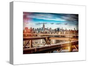 Instants of NY Series - View of Brooklyn Bridge with the Empire State Buildings-Philippe Hugonnard-Stretched Canvas