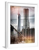 Instants of NY Series - View of Brooklyn Bridge with the One World Trade Center-Philippe Hugonnard-Framed Photographic Print