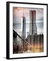 Instants of NY Series - View of Brooklyn Bridge with the One World Trade Center-Philippe Hugonnard-Framed Photographic Print