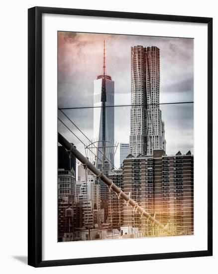 Instants of NY Series - View of Brooklyn Bridge with the One World Trade Center-Philippe Hugonnard-Framed Photographic Print