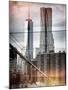 Instants of NY Series - View of Brooklyn Bridge with the One World Trade Center-Philippe Hugonnard-Mounted Photographic Print