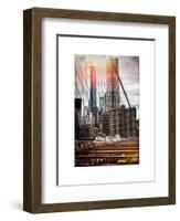 Instants of NY Series - View of Brooklyn Bridge with the One World Trade Center-Philippe Hugonnard-Framed Art Print