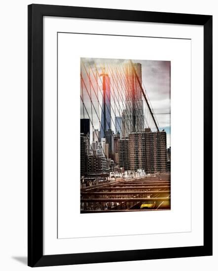 Instants of NY Series - View of Brooklyn Bridge with the One World Trade Center-Philippe Hugonnard-Framed Art Print