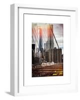 Instants of NY Series - View of Brooklyn Bridge with the One World Trade Center-Philippe Hugonnard-Framed Art Print