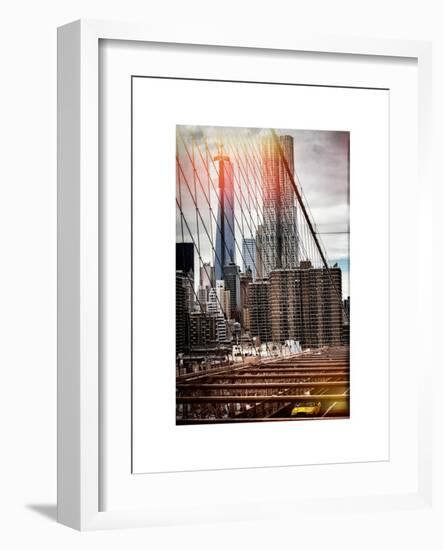 Instants of NY Series - View of Brooklyn Bridge with the One World Trade Center-Philippe Hugonnard-Framed Art Print