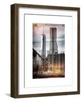 Instants of NY Series - View of Brooklyn Bridge with the One World Trade Center-Philippe Hugonnard-Framed Art Print