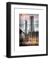 Instants of NY Series - View of Brooklyn Bridge with the One World Trade Center-Philippe Hugonnard-Framed Art Print