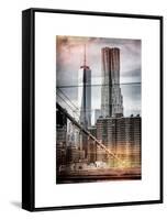 Instants of NY Series - View of Brooklyn Bridge with the One World Trade Center-Philippe Hugonnard-Framed Stretched Canvas