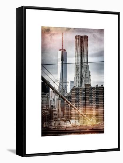 Instants of NY Series - View of Brooklyn Bridge with the One World Trade Center-Philippe Hugonnard-Framed Stretched Canvas