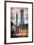 Instants of NY Series - View of Brooklyn Bridge with the One World Trade Center-Philippe Hugonnard-Framed Art Print