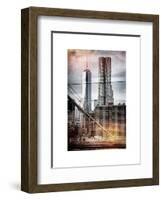 Instants of NY Series - View of Brooklyn Bridge with the One World Trade Center-Philippe Hugonnard-Framed Art Print