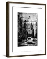 Instants of NY Series - View of Buildings in Manhattan in the Snow with NYPD Car-Philippe Hugonnard-Framed Art Print