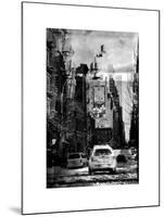 Instants of NY Series - View of Buildings in Manhattan in the Snow with NYPD Car-Philippe Hugonnard-Mounted Art Print