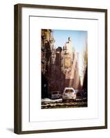 Instants of NY Series - View of Buildings in Manhattan in the Snow with NYPD Car-Philippe Hugonnard-Framed Art Print