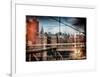 Instants of NY Series - View of Downtown Manhattan from the Brooklyn Bridge-Philippe Hugonnard-Framed Art Print