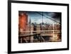 Instants of NY Series - View of Downtown Manhattan from the Brooklyn Bridge-Philippe Hugonnard-Framed Art Print