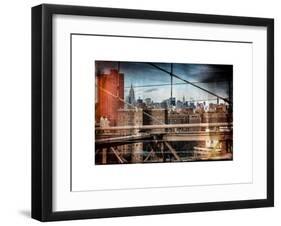 Instants of NY Series - View of Downtown Manhattan from the Brooklyn Bridge-Philippe Hugonnard-Framed Art Print