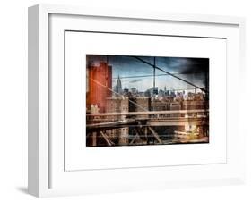 Instants of NY Series - View of Downtown Manhattan from the Brooklyn Bridge-Philippe Hugonnard-Framed Art Print