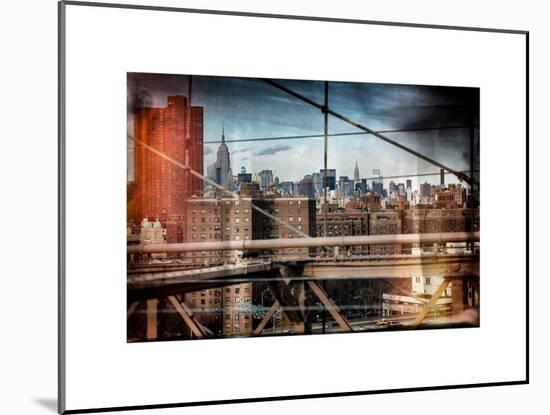 Instants of NY Series - View of Downtown Manhattan from the Brooklyn Bridge-Philippe Hugonnard-Mounted Art Print