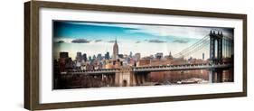 Instants of NY Series - View of Midtown NYC with Manhattan Bridge and Empire State Building-Philippe Hugonnard-Framed Photographic Print