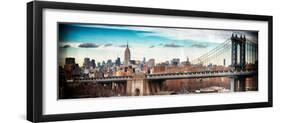 Instants of NY Series - View of Midtown NYC with Manhattan Bridge and Empire State Building-Philippe Hugonnard-Framed Photographic Print