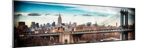 Instants of NY Series - View of Midtown NYC with Manhattan Bridge and Empire State Building-Philippe Hugonnard-Mounted Photographic Print