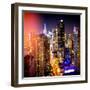 Instants of NY Series - View of Skyscrapers of Times Square and 42nd Street at Night-Philippe Hugonnard-Framed Photographic Print