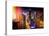 Instants of NY Series - View of Skyscrapers of Times Square and 42nd Street at Night-Philippe Hugonnard-Stretched Canvas